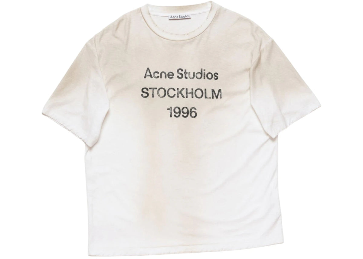 Acne Studios Logo Relaxed Tee Dusty White Beige