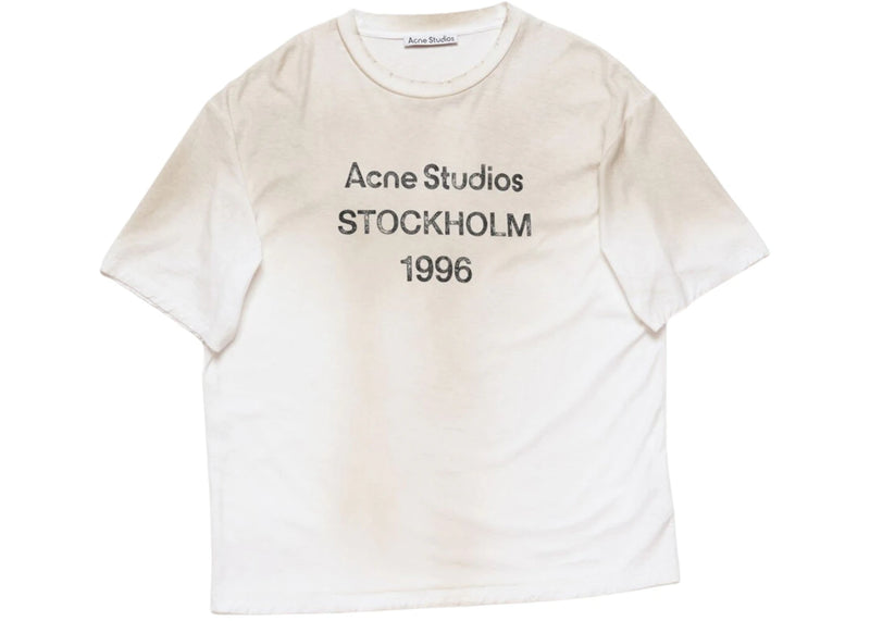 Acne Studios Logo Relaxed Tee Dusty White Beige