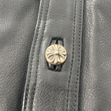 Chrome Hearts Floral Cross Patch Western Leather Jacket Black