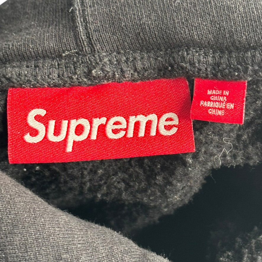 Supreme Leather Applique Zip Up Hooded Sweatshirt