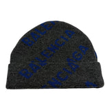 Balenciaga Logo Beanie Blue Gray