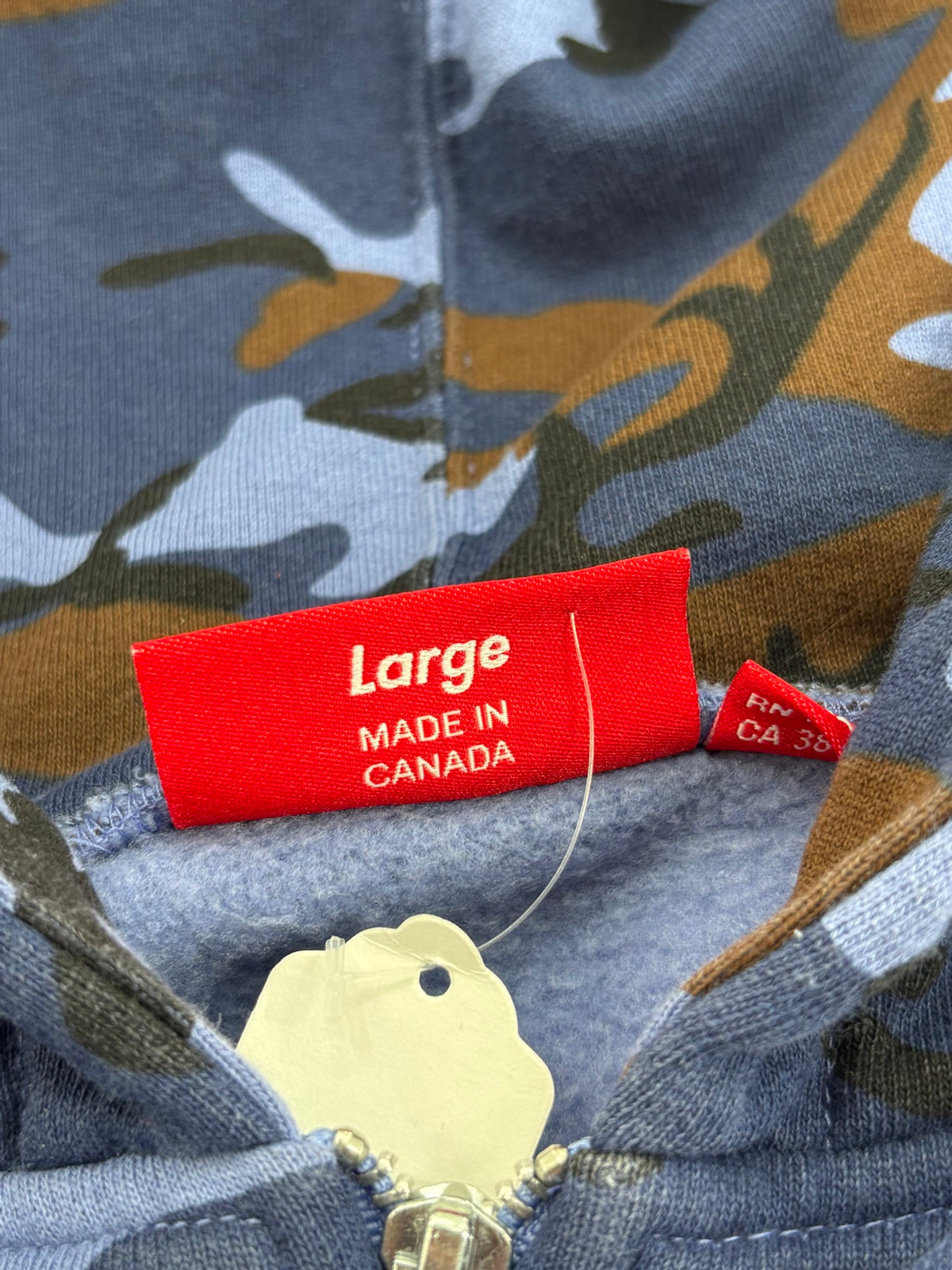 Supreme Logo Zip Hoodie Blue Camo