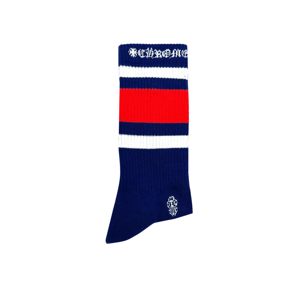 Chrome Hearts Striped Socks Blue Red