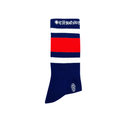 Chrome Hearts Striped Socks Blue Red