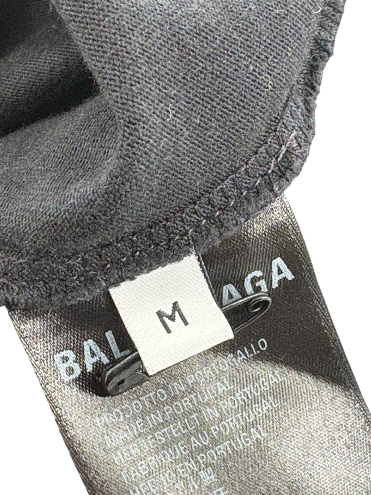 Balenciaga Distressed Logo Tee Washed Black