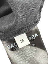 Balenciaga Distressed Logo Tee Washed Black