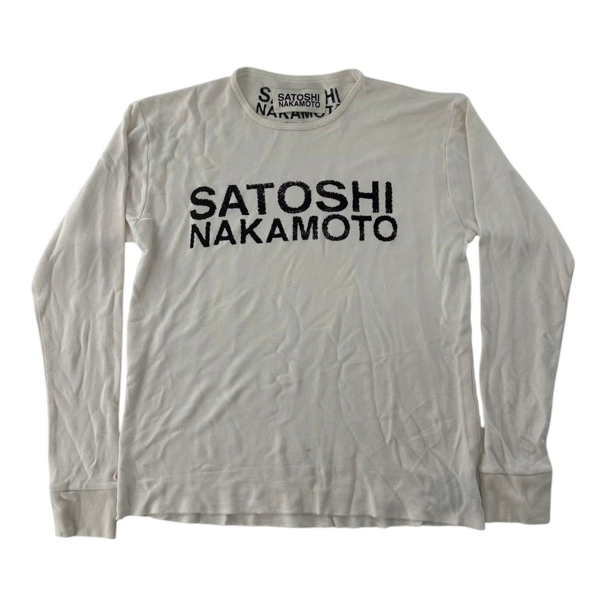 Satoshi Nakamoto Logo Thermal Vintage White