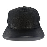 Chrome Hearts Cemetary Cross Leather Stitched Trucker Hat Black