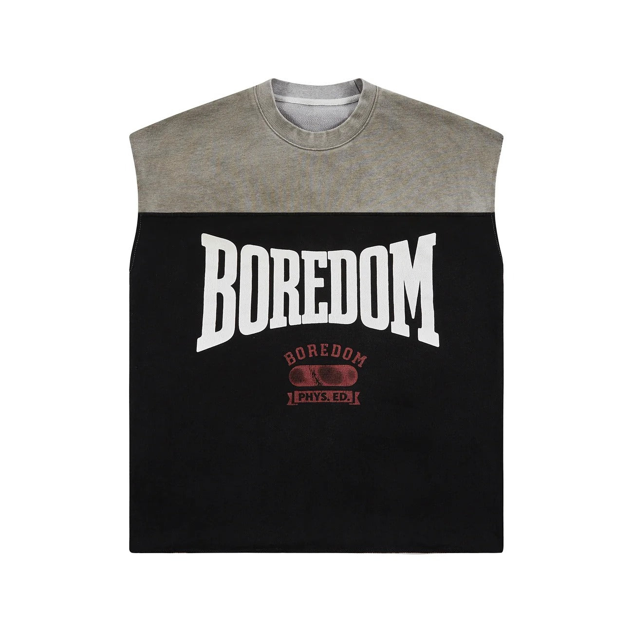 Boredom Kills Boxer Cut Off Tee Grey Black