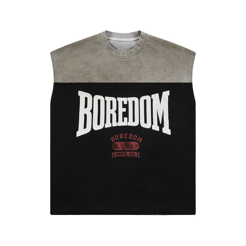 Boredom Kills Boxer Cut Off Tee Grey Black