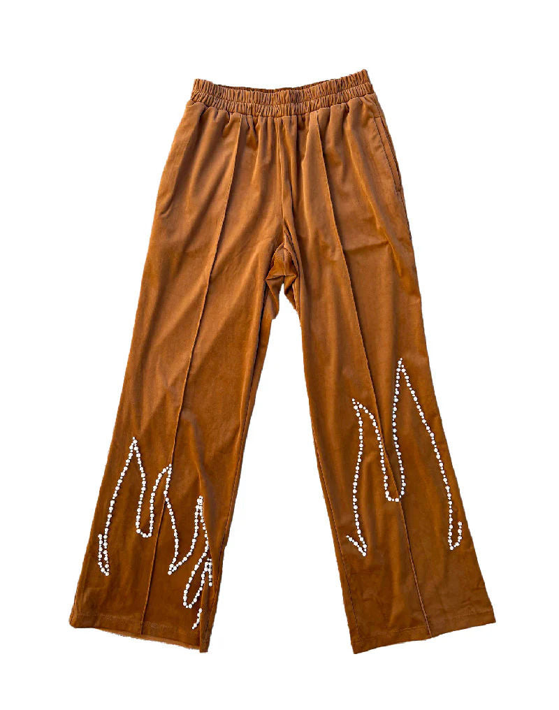 Birth Of Royal Child Flame Pearl Velvet Pant