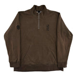 Chrome Hearts Logo Embroidered Half-Zip Sweatshirt Brown