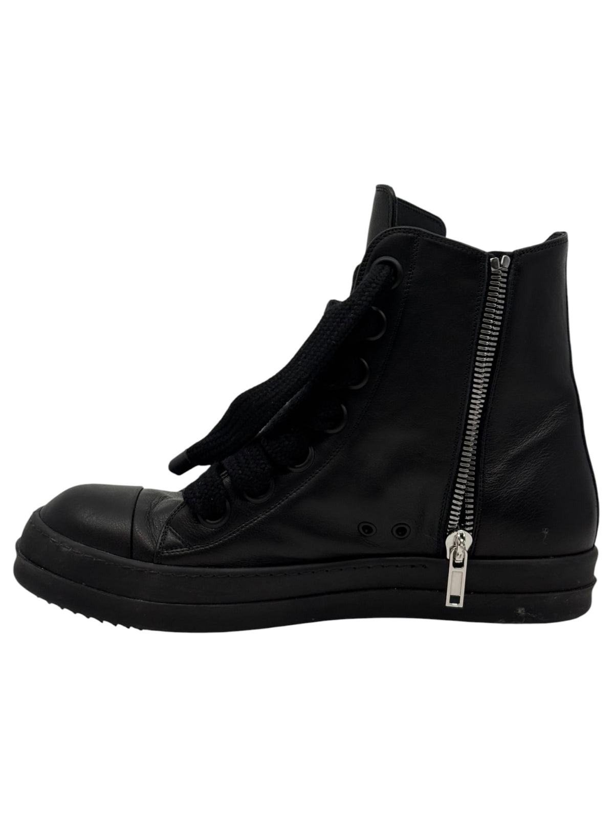 Rick Owens Jumbo Lace High Top Sneakers All Black