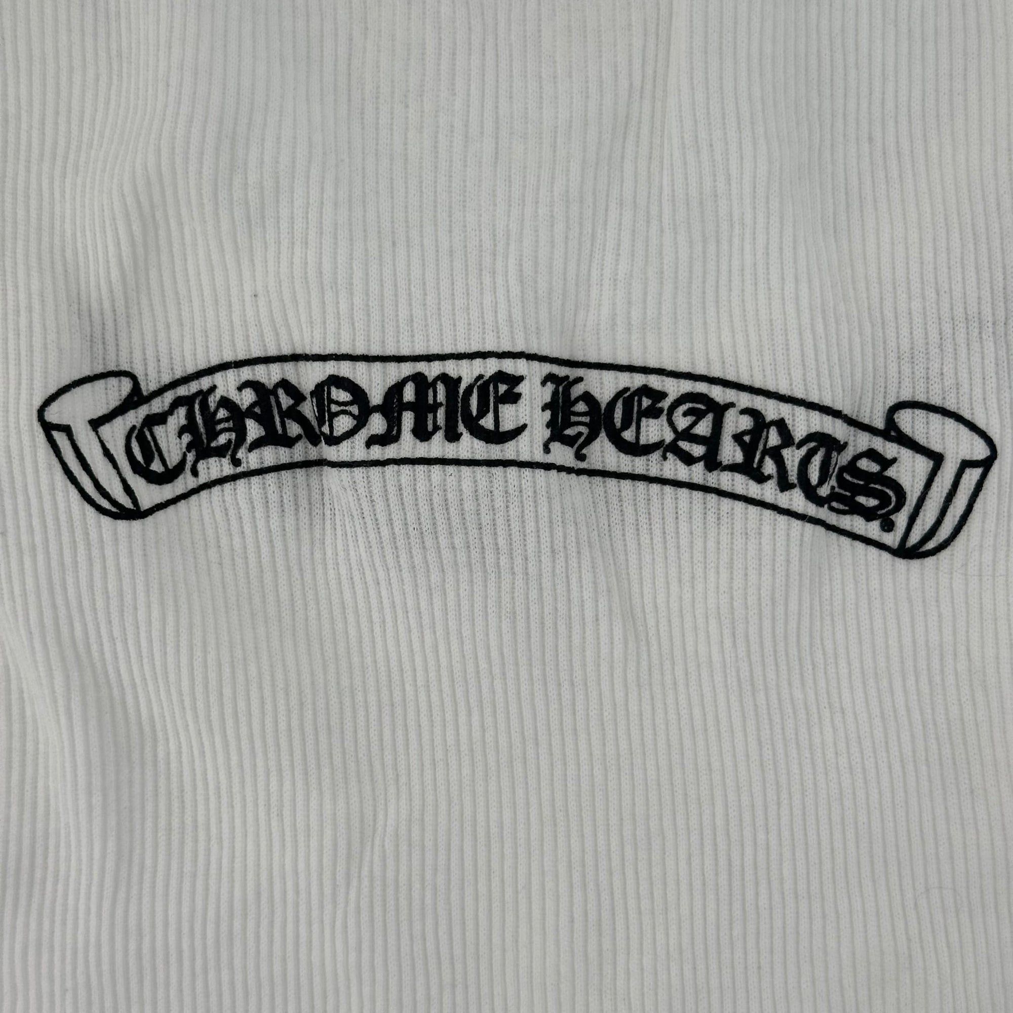 Chrome Hearts Scroll Logo Ribbed Tank Top White