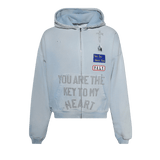 Paly Zanucks Zip Hooded Sweatshirt Baby Blue