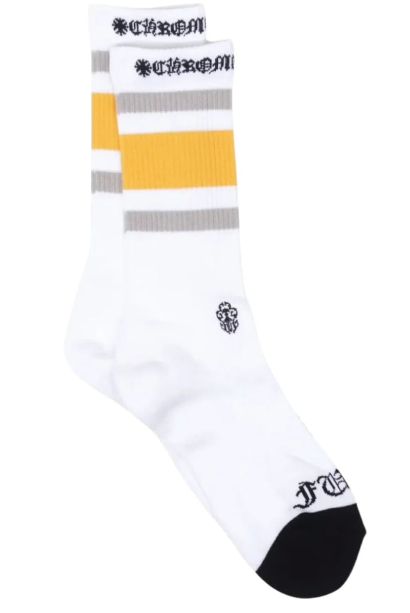 Chrome Hearts Sport Sock Single Pair White Grey Yellow