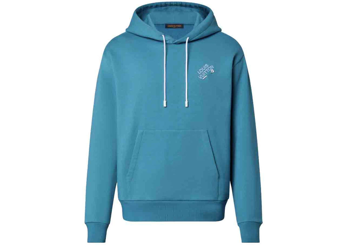 Louis Vuitton Signature Hoodie with Embroidery Pigeon Blue