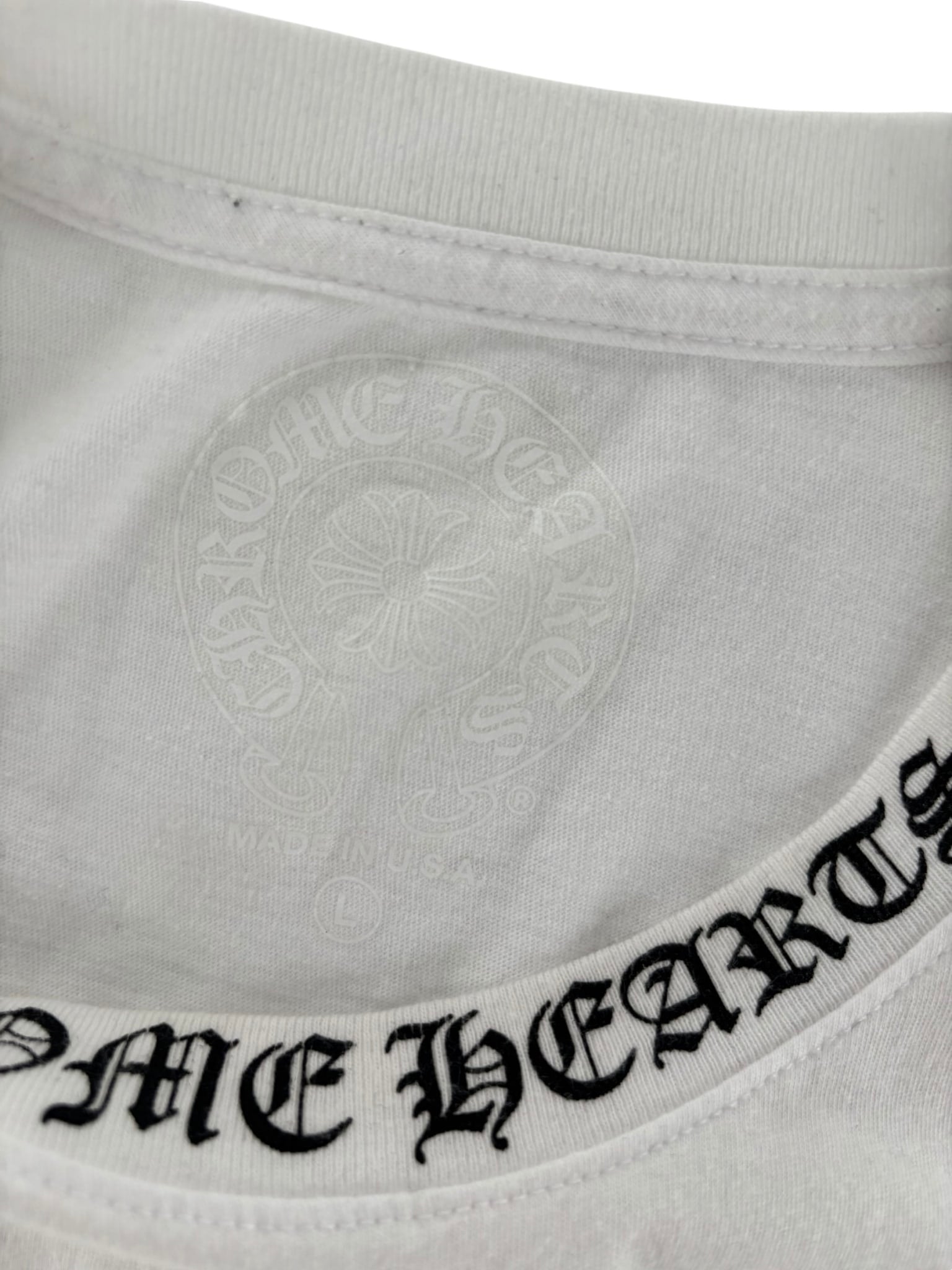 Chrome Hearts Neck Letters Logo T-shirt White