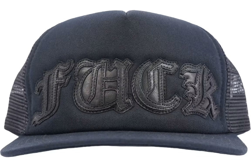 Chrome Hearts FUCK Letter Patch Trucker Cap Black