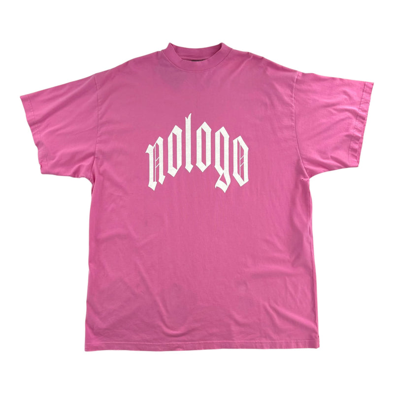 Balenciaga No Logo Printed Large Fit T-Shirt Pink