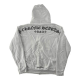 Chrome Hearts T-Bar Logo Zip Up Hoodie White