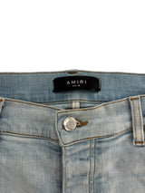 Amiri Embroidered Logo Distressed Jeans Lightwash