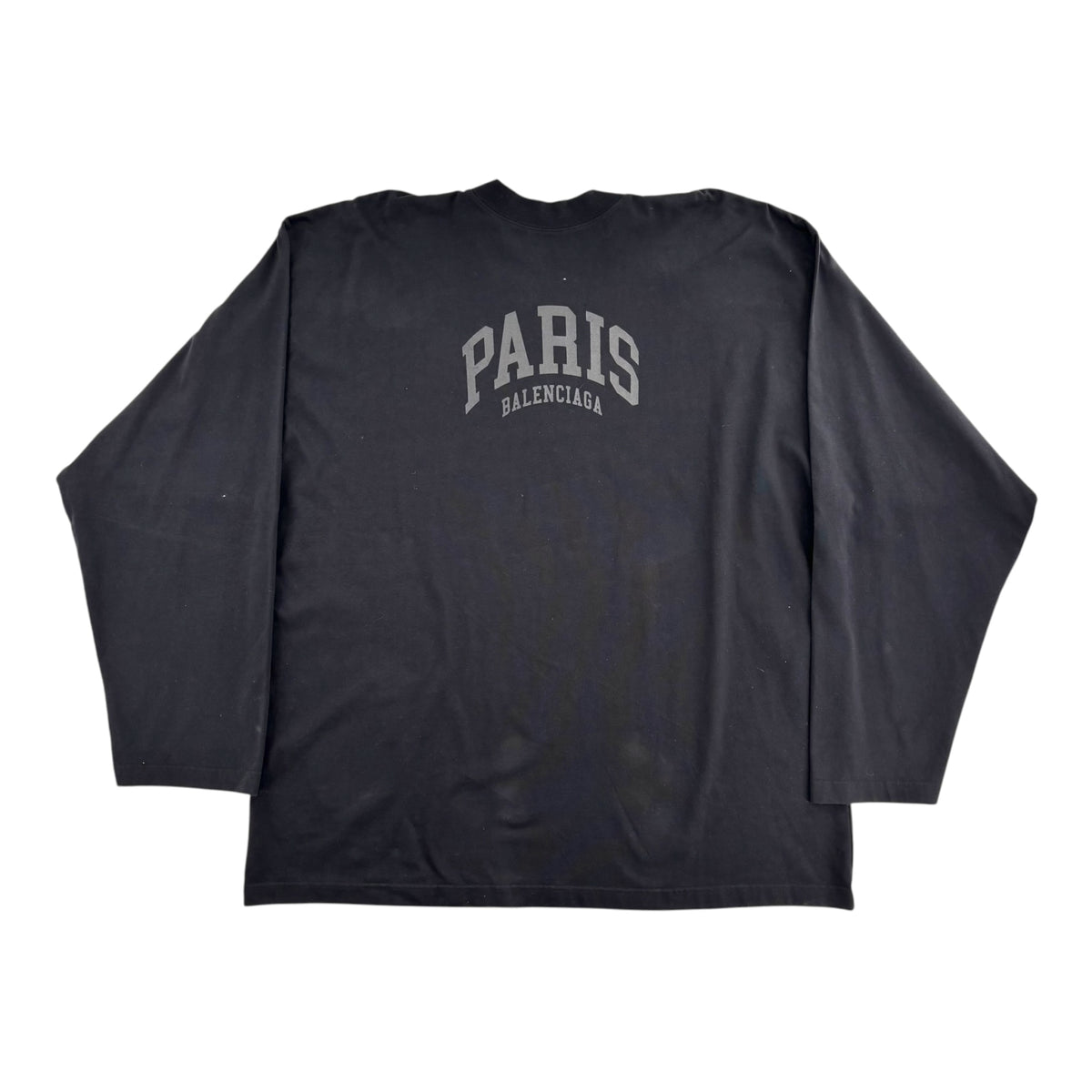 Balenciaga Men's Oversized Cities Paris Long Sleeve T-Shirt