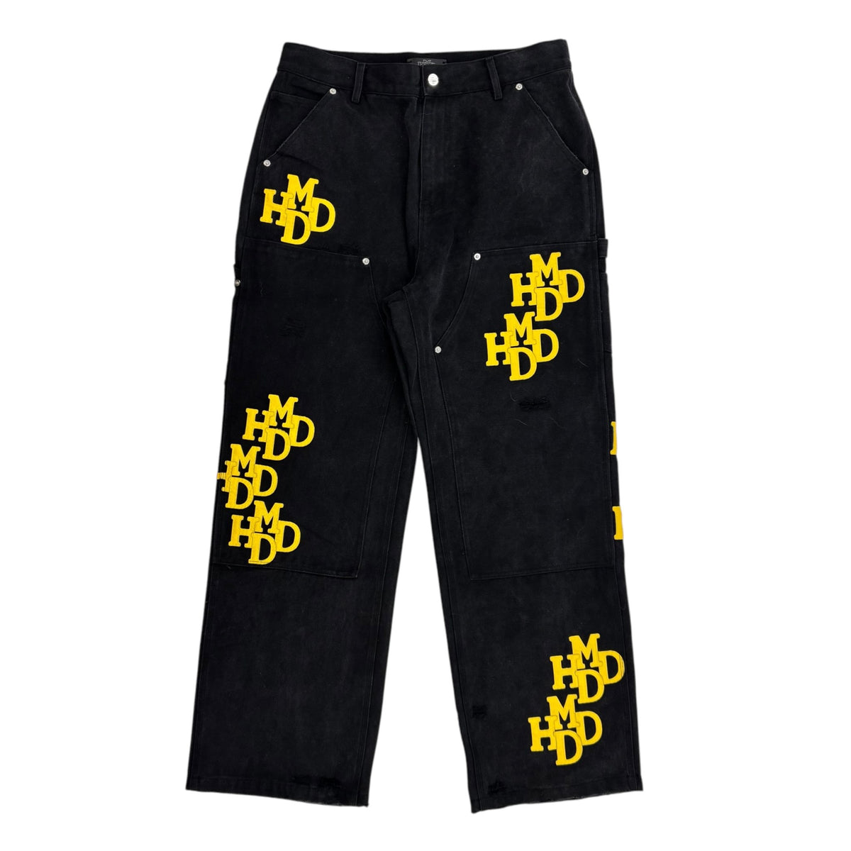 HMDD Canvas Carpenter Pant Black Yellow Patches