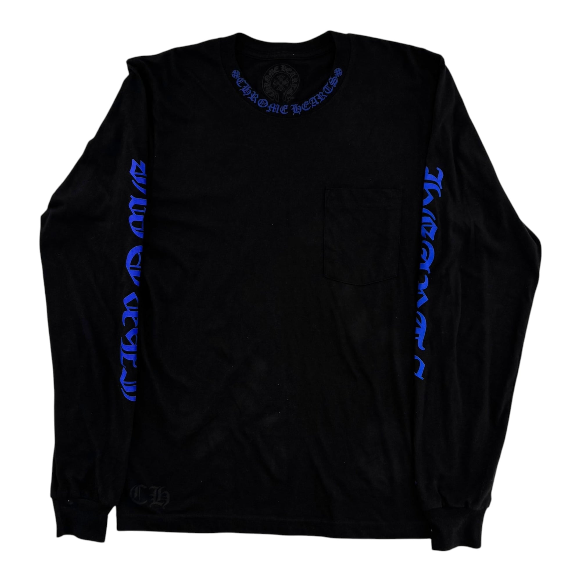 Chrome Hearts 1988 Neck Logo Long Sleeve T-shirt Black/Blue