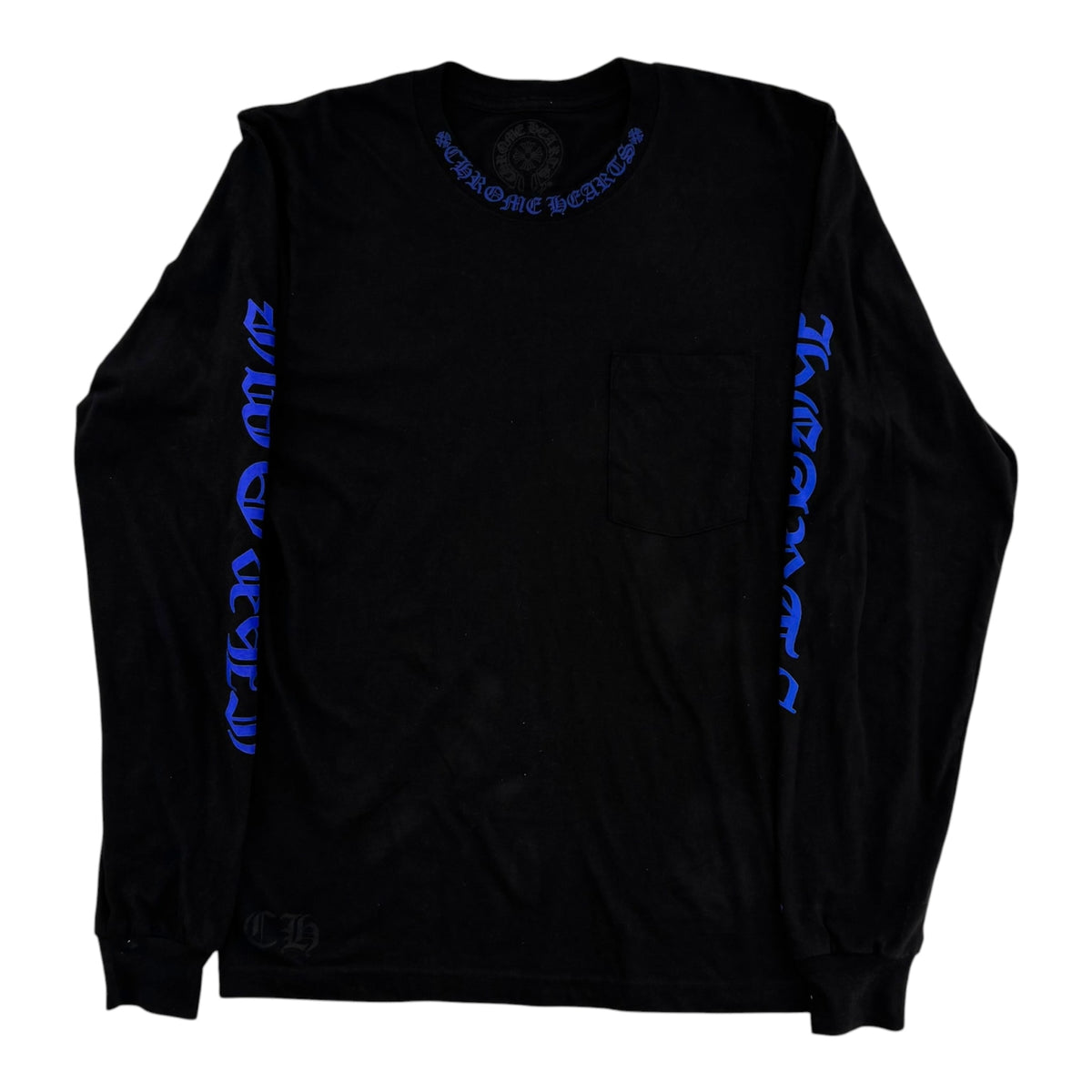 Chrome Hearts 1988 Neck Logo Long Sleeve T-shirt Black/Blue