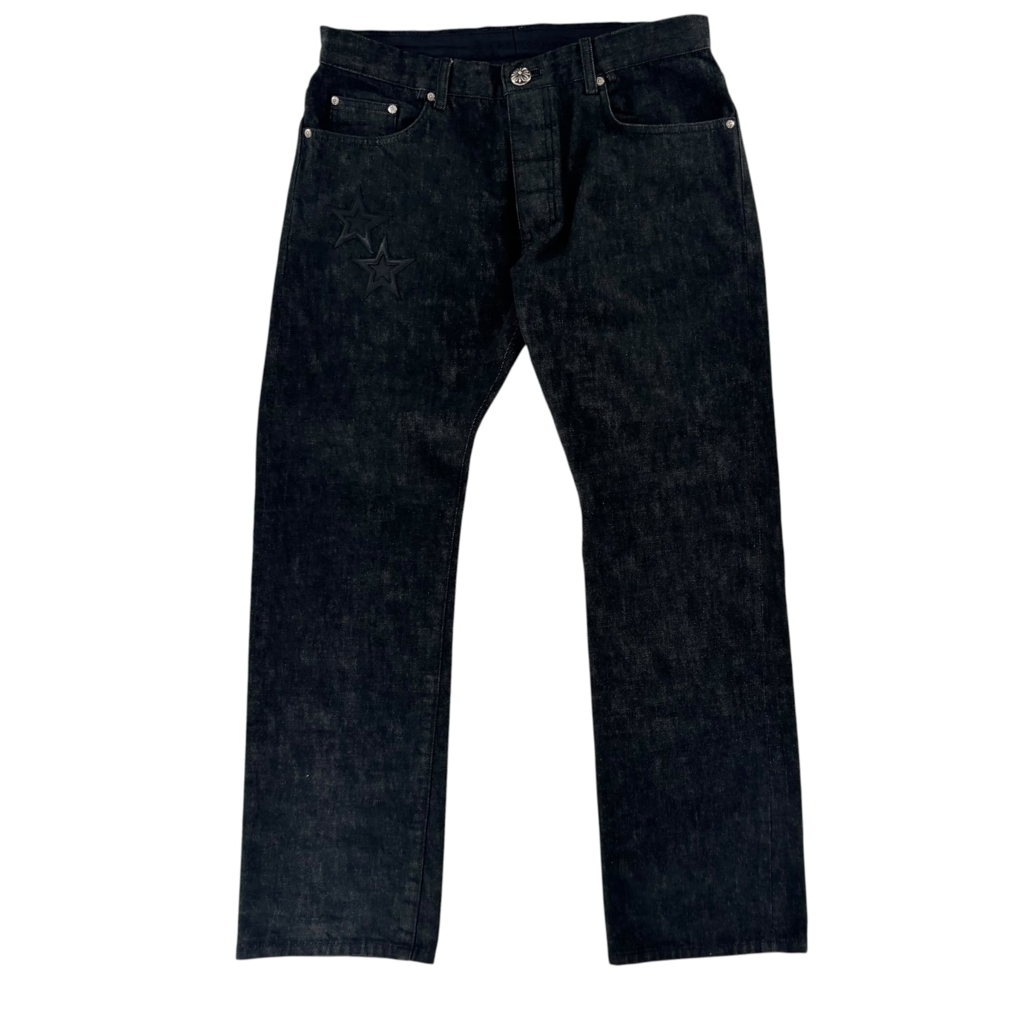 Chrome Hearts Star Patch Raw Denim Jeans Black