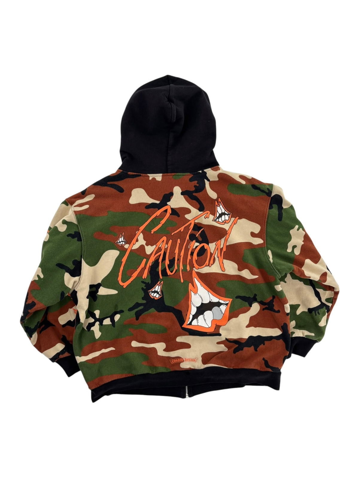 Chrome Hearts Matty Boy Caution Thermal Zip Up Hoodie Camo
