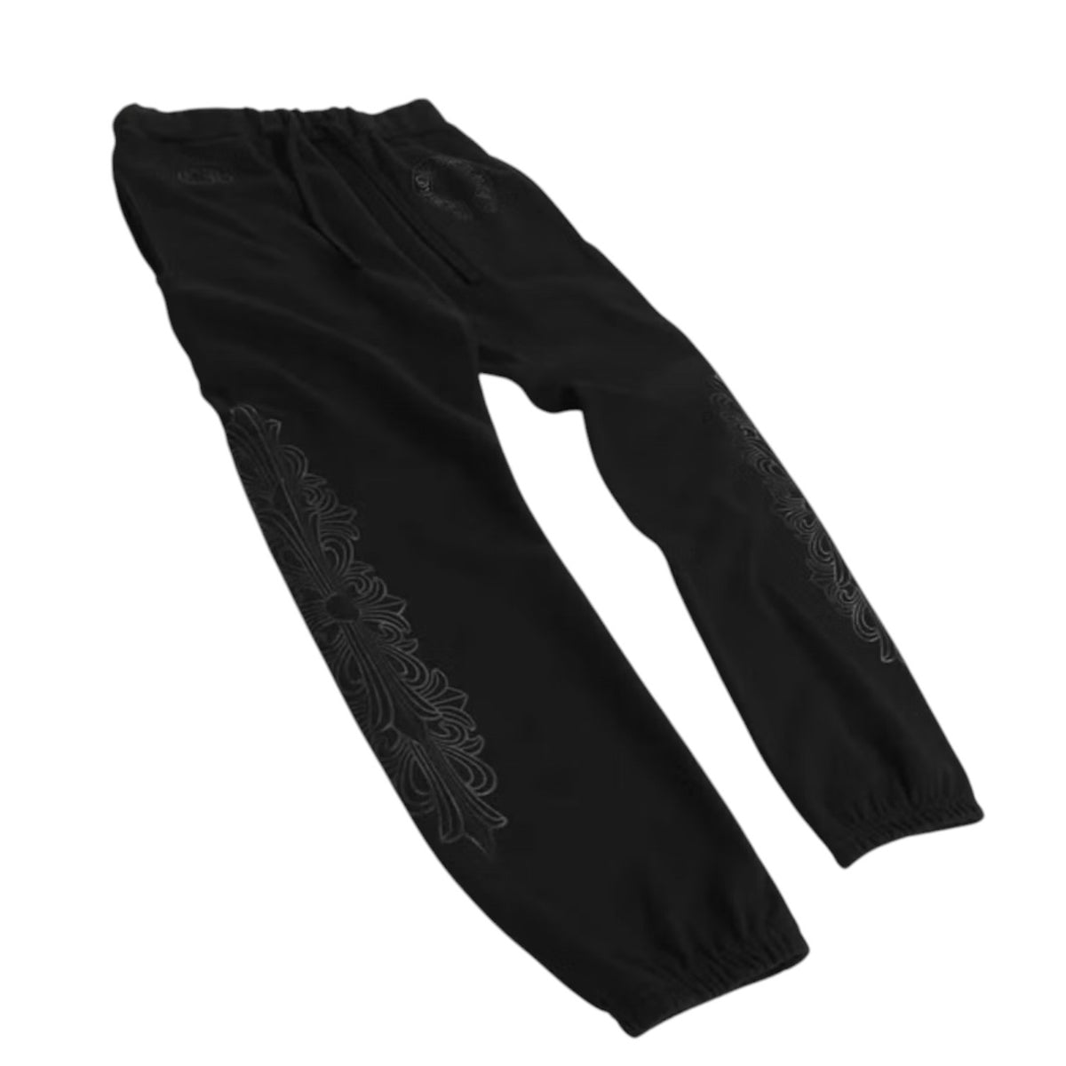 Chrome Hearts Horseshoe Floral Cross Sweatpants Black