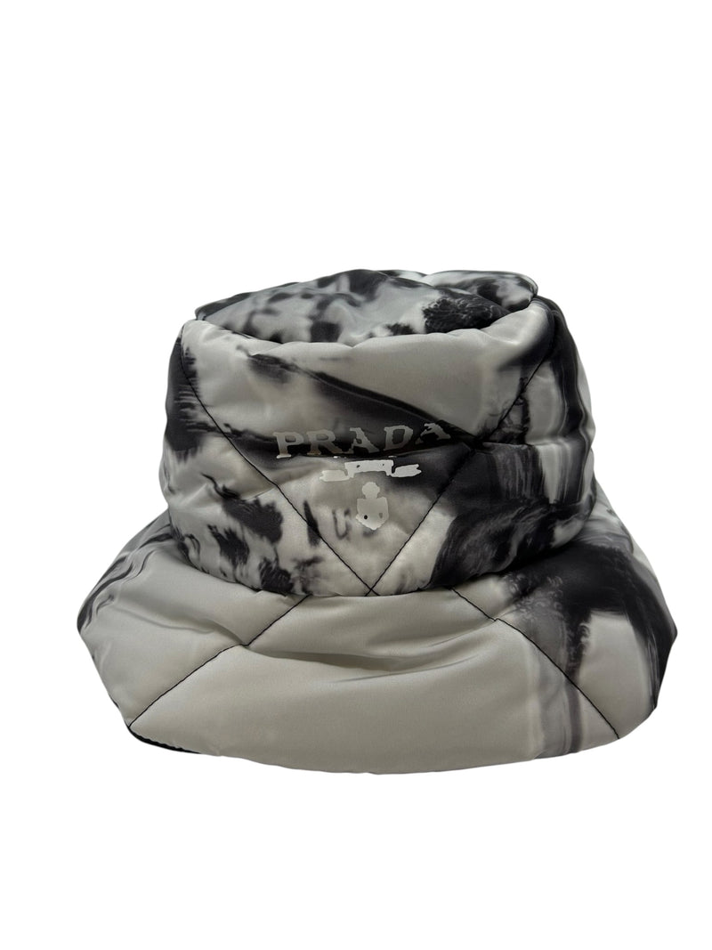 Prada Puffer Snow Camo Bucket Hat