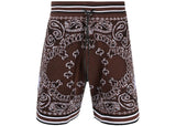 AMIRI Bandana Crochet Basketball Shorts Dark Brown