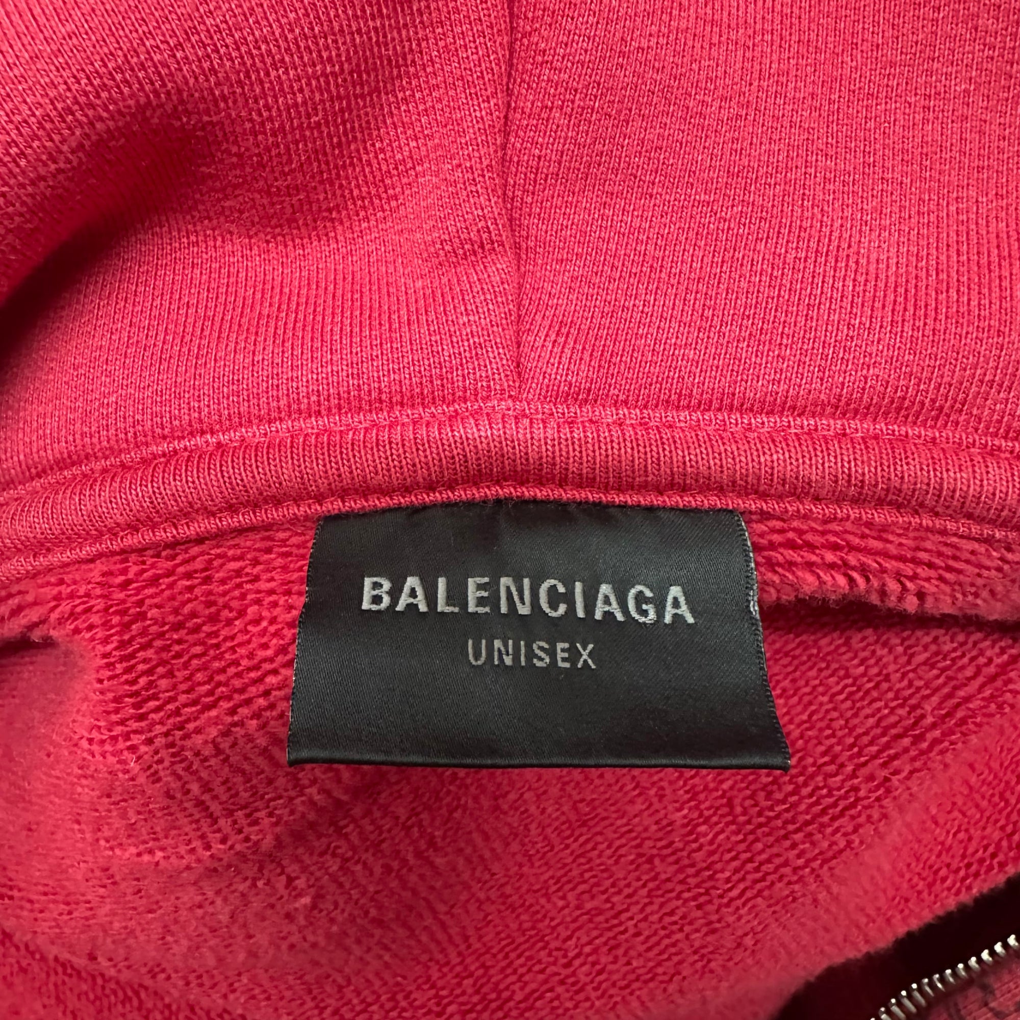Balenciaga Tattoo Zip Up Hoodie Red