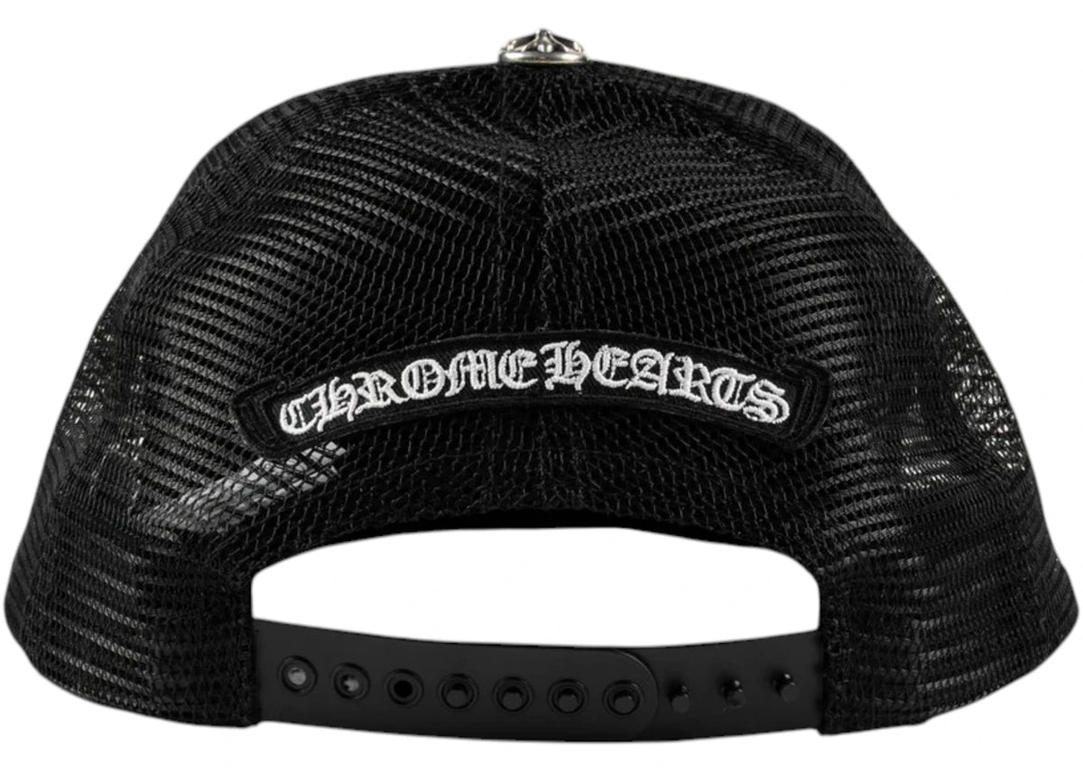 Chrome Hearts FUCK Letter Patch Trucker Cap Black/White