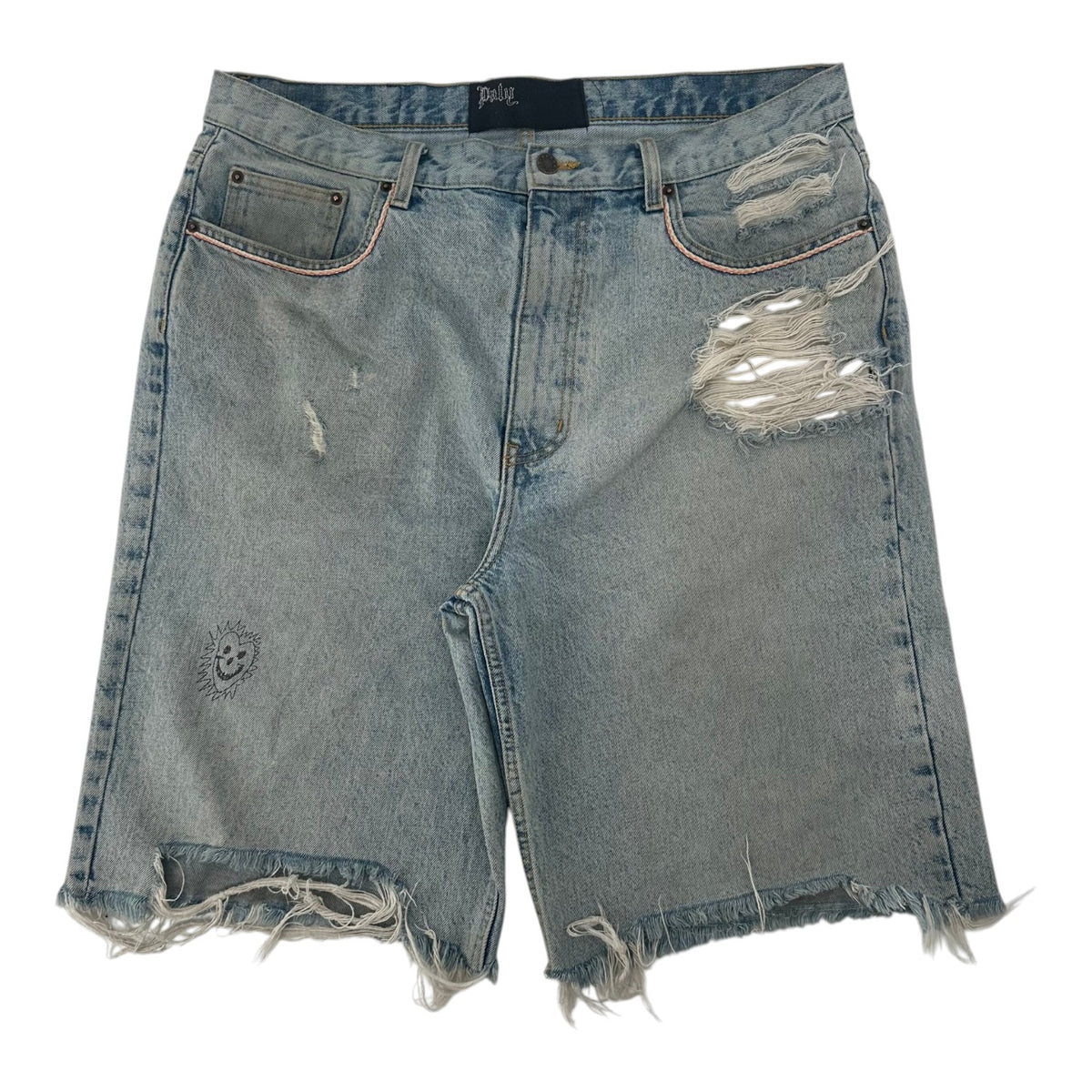 Paly Good Times Distressed Denim Shorts Light Wash