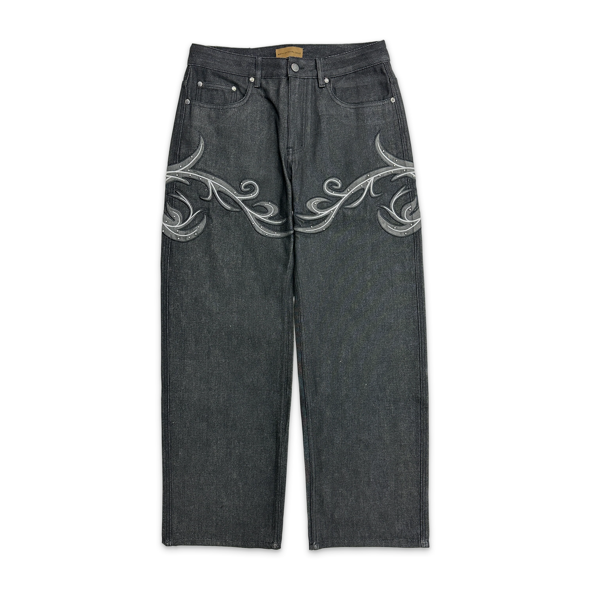 Birth of Royal Child Leather Patch Vine Denim Black