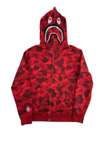 BAPE Color Camo Shark Full Zip Hoodie Red