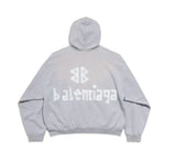 Balenciaga Tape Type Logo Hoodie Grey