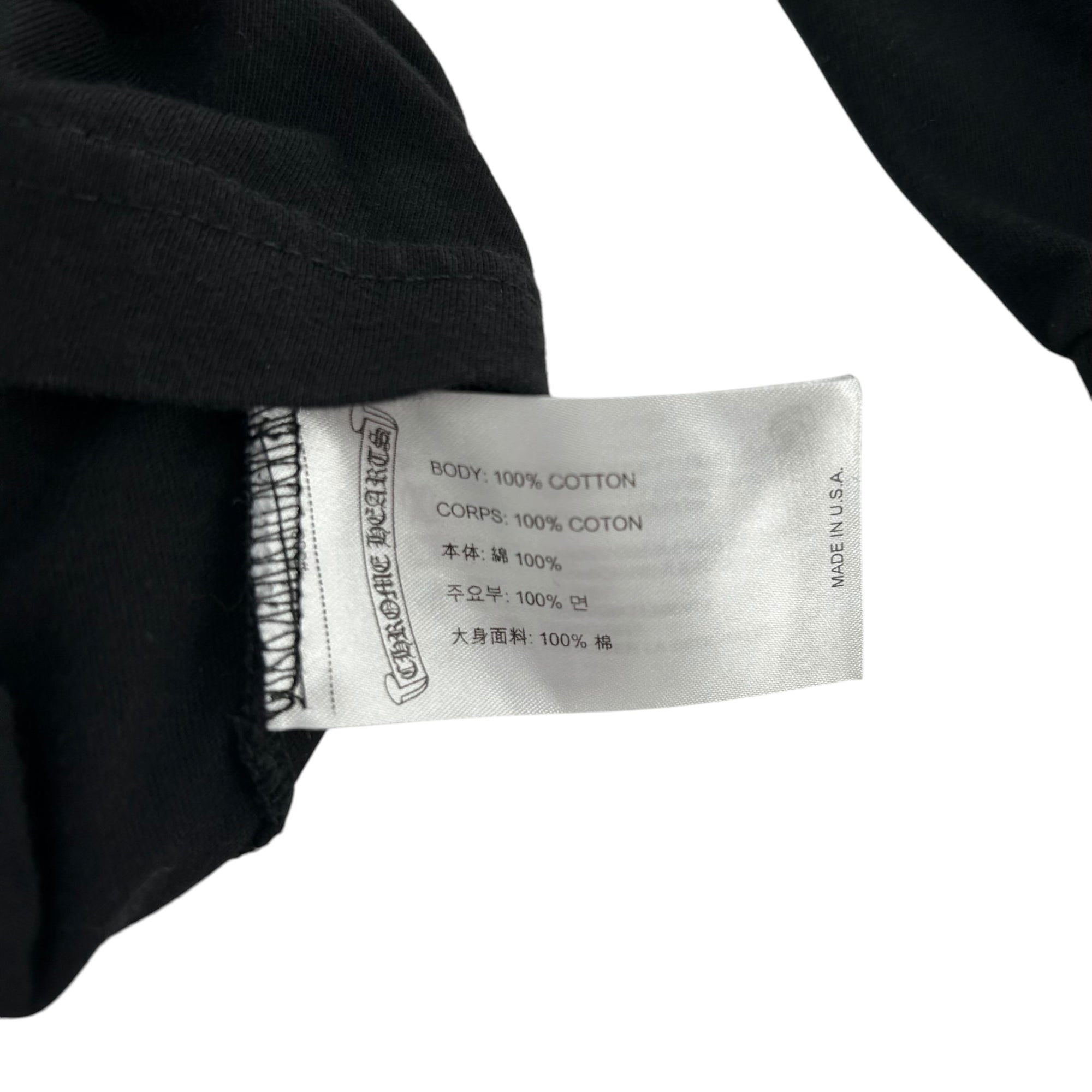 Chrome Hearts Black Neck Logo Longsleeve T-Shirt