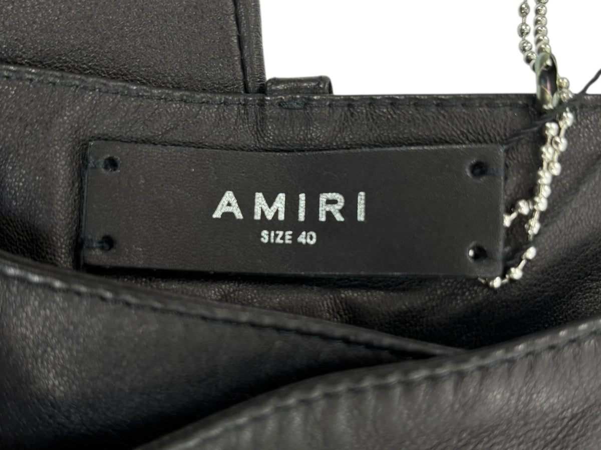 Amiri Leather Flared Pants "Black"