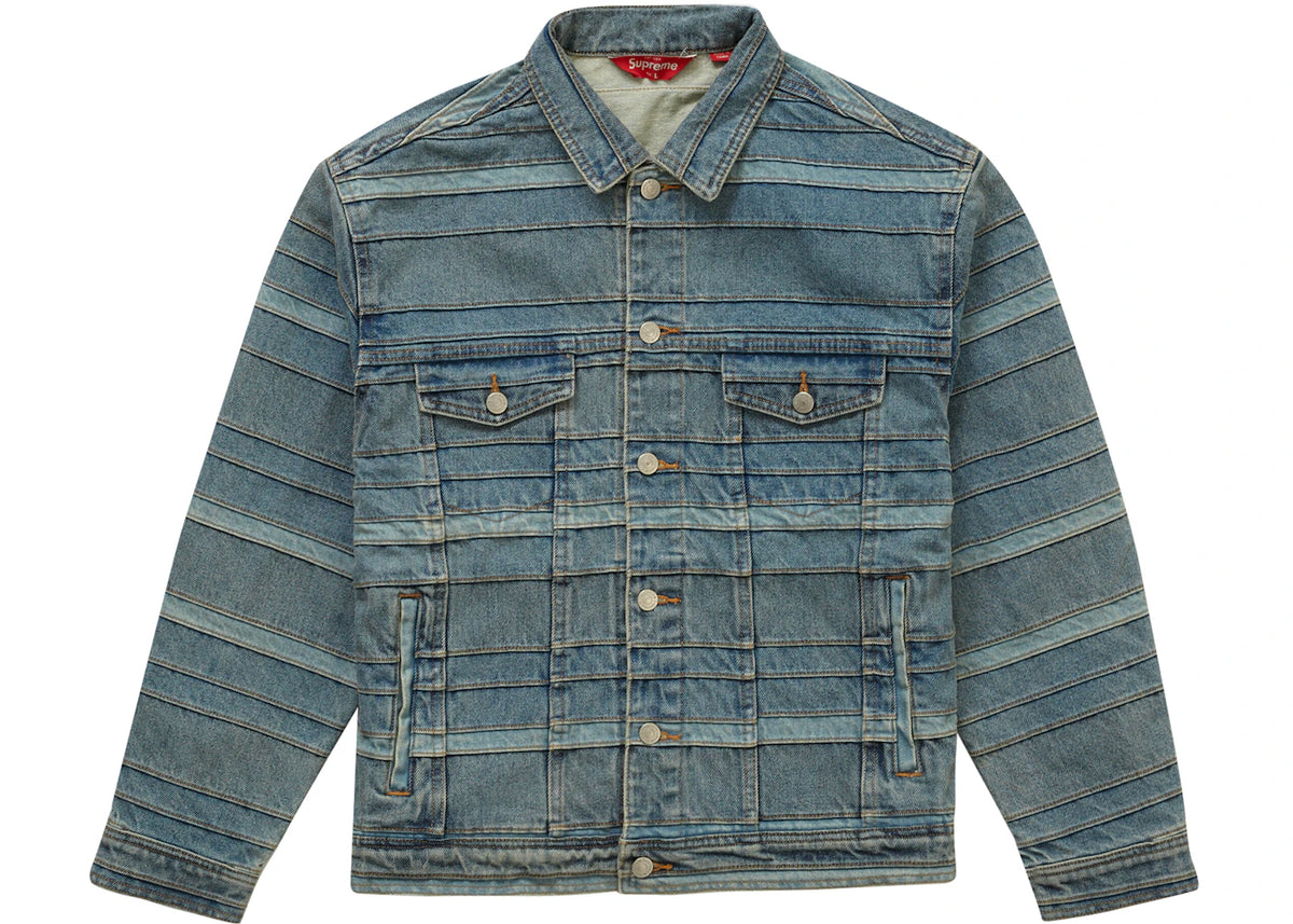 Supreme Layered Denim Trucker Jacket Washed Blue