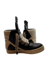 Rick Owens Geobasket Padded Leather Jumbo Lace High Black/Milk