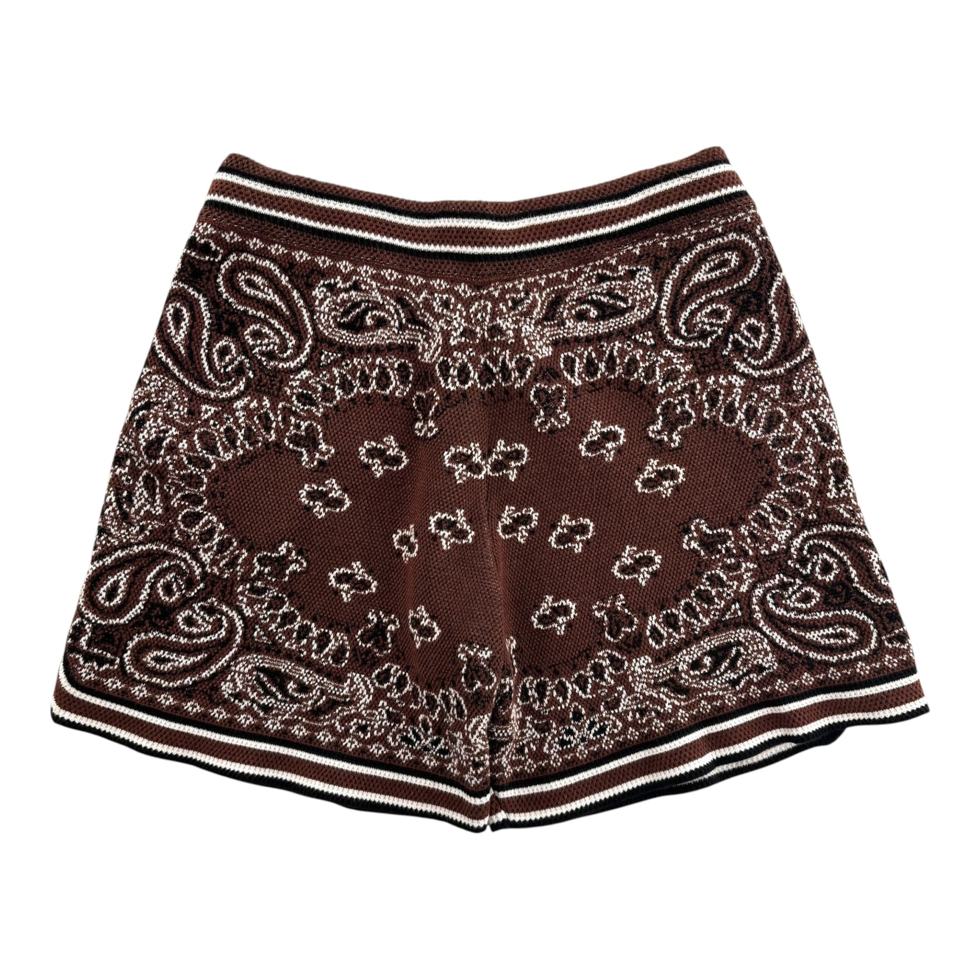 AMIRI Bandana Crochet Basketball Shorts Dark Brown