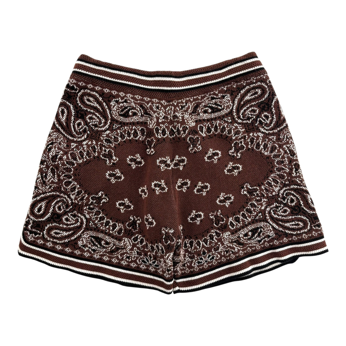 AMIRI Bandana Crochet Basketball Shorts Dark Brown