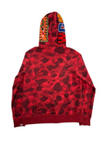 BAPE Color Camo Shark Full Zip Hoodie Red