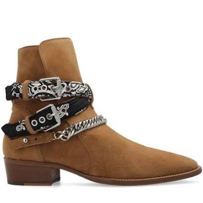 Amiri Bandana Buckle Boot "Brown Leather"