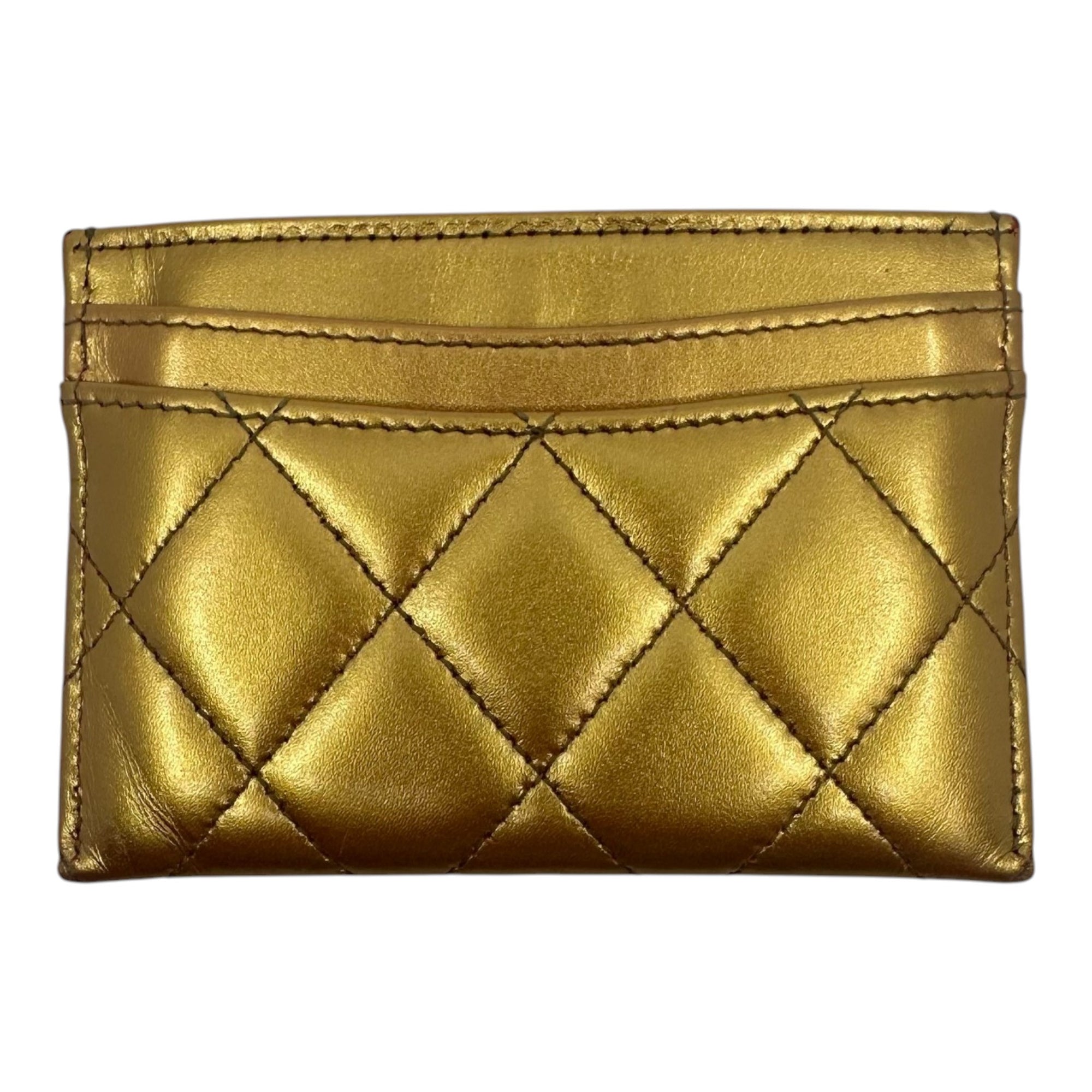 Chanel iridescent Card Holder Gold